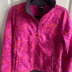The North Face Pink Apex Bionic Azaela Jacket with Orange Details